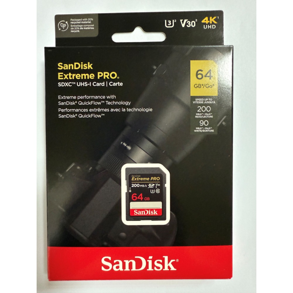 SanDisk 32G/64G/128G/256G Extreme Pro SD/SDXC 相機卡-規格圖3