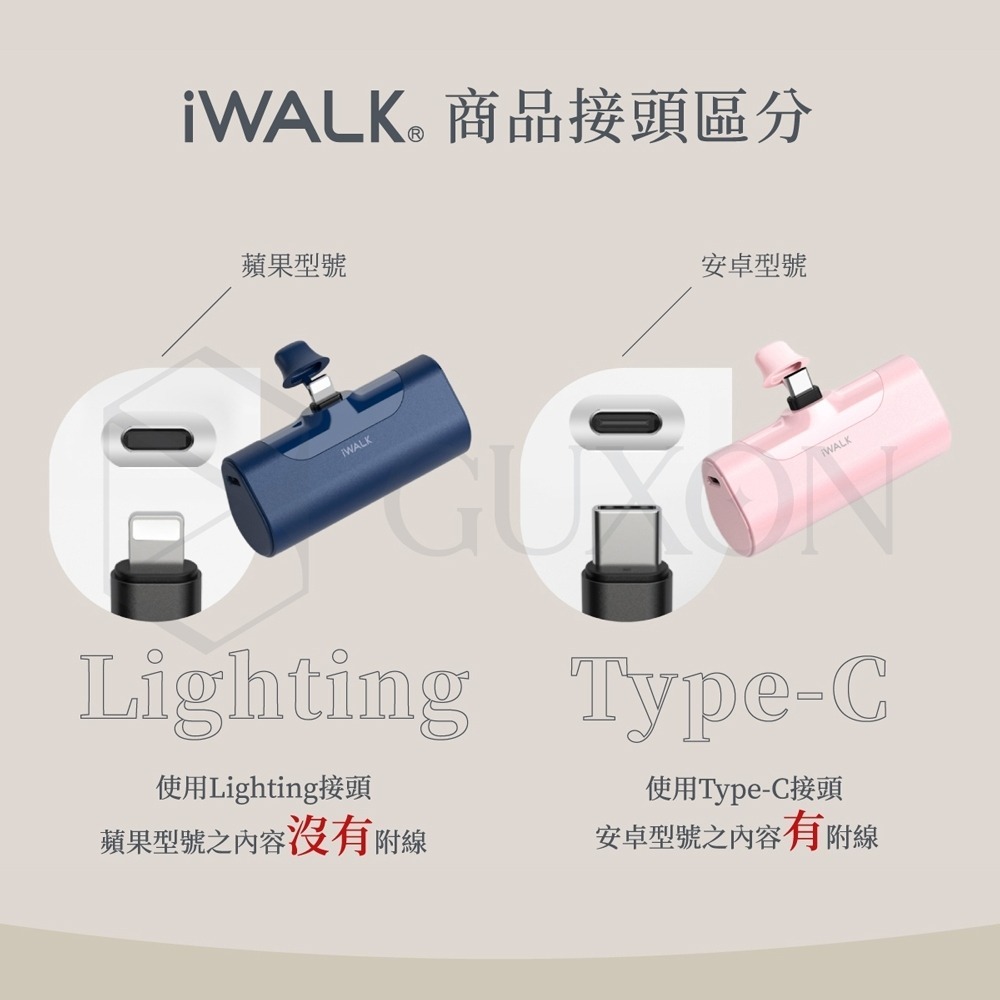 【台灣公司貨】iWALK 行動電源 4代 4500mAh 加長版 Type-C Lightening 蘋果 安卓手機適用-細節圖2