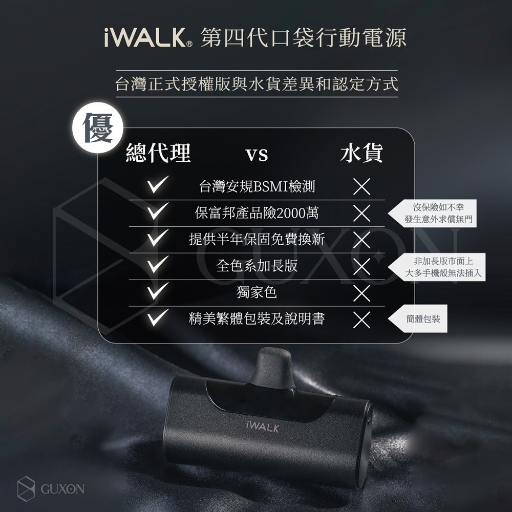【台灣公司貨】iWALK 行動電源 4代 4500mAh 加長版 Type-C Lightening 蘋果 安卓手機適用-細節圖6