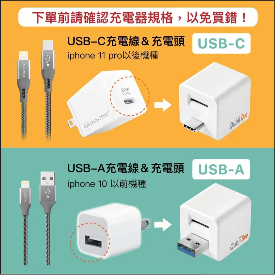 Qubii Duo 備份豆腐 USB Type-C 雙用版 快速充電 快速備份可上鎖 iPhone Android皆可用-細節圖2