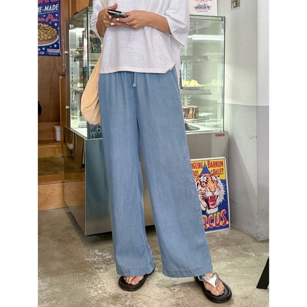 正韓🇰🇷超涼感天絲棉牛仔垂墜寬褲#S50416001-細節圖6