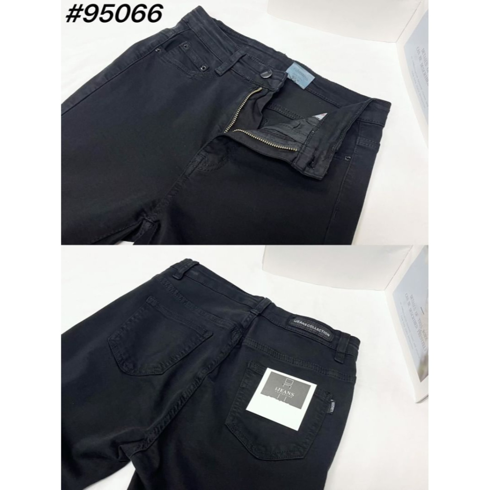 韓國同步★高腰顯瘦修身黑長褲#95066-細節圖8