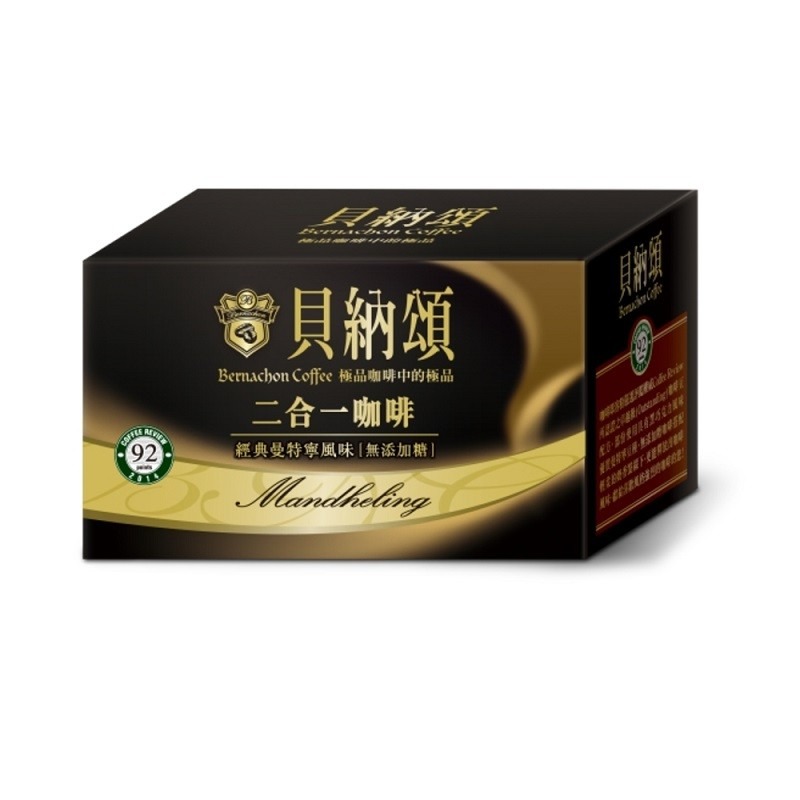 貝納頌 二合一經典曼特寧咖啡｜無糖濃醇風味沖泡咖啡 13g×25入盒裝【捷羚商行】-細節圖2