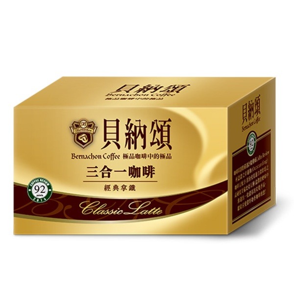 貝納頌 三合一經典拿鐵｜滑順奶香 即沖咖啡 20g×25包【捷羚商行】-細節圖2