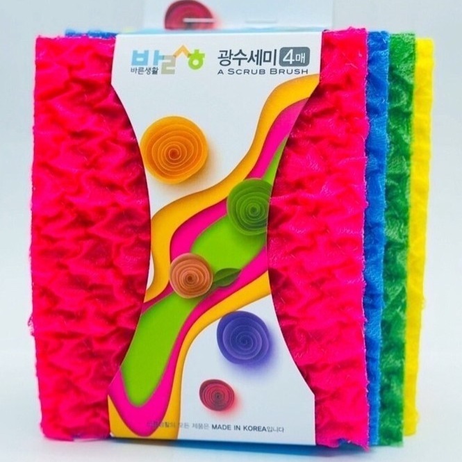 韓國 三層交織立體菜瓜布 4入組-細節圖2