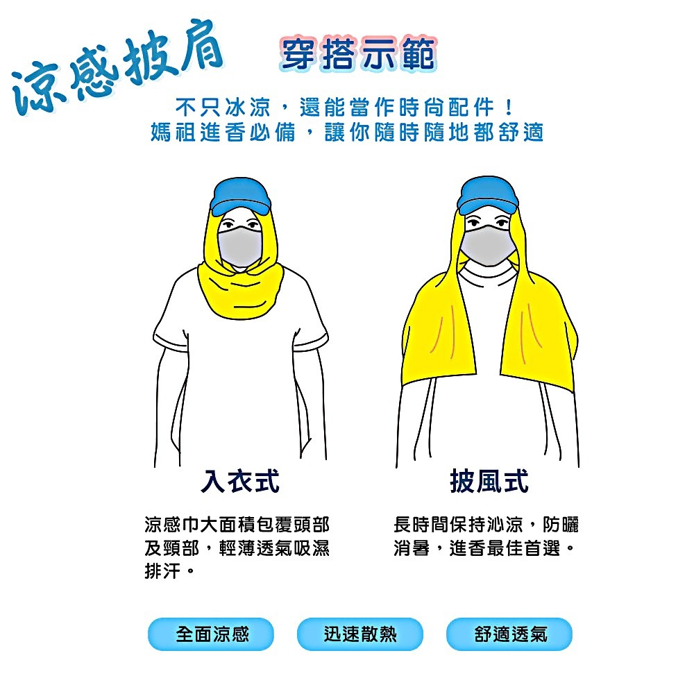 【白沙屯】拱天宮 媽祖 涼感披肩 涼感巾 天然涼爽材質 透氣夏季時尚披肩-細節圖6