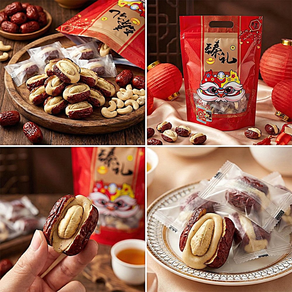 紅棗腰果牛軋糖 果香堅果口感柔韌不黏牙甜點零食-細節圖3