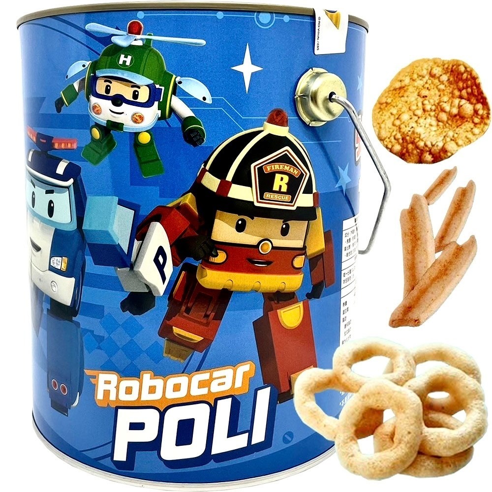 KAKA 波力蝦三鮮桶裝零食｜POLI 聯名海鮮餅乾親子分享包 捷羚商行-細節圖2