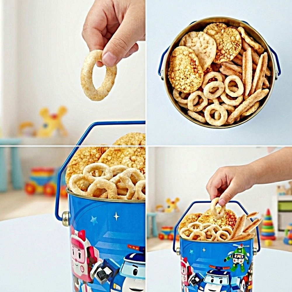 KAKA 波力蝦三鮮桶裝零食｜POLI 聯名海鮮餅乾親子分享包 捷羚商行-細節圖7