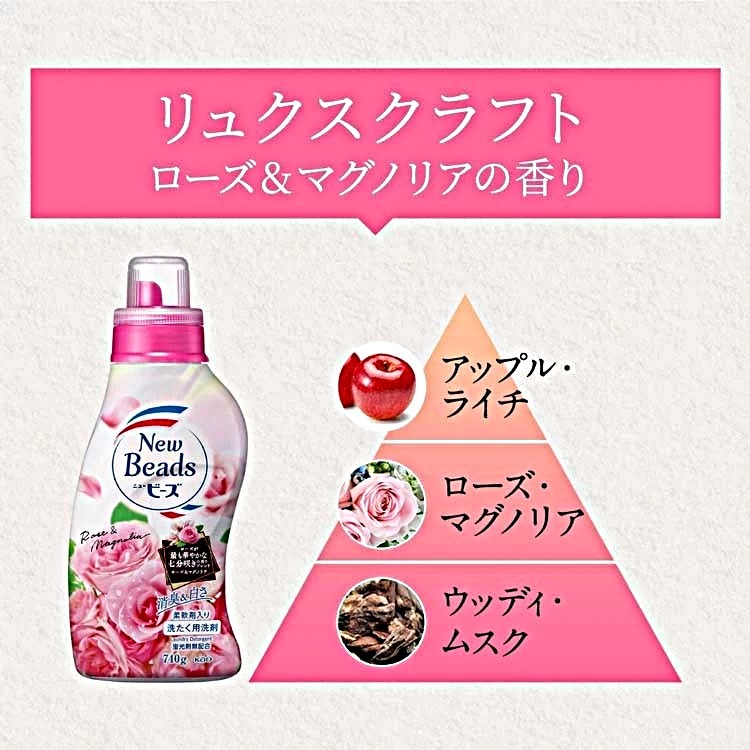 日本 花王 New Beads 植萃香氛洗衣精｜玫瑰香／鈴蘭香-細節圖6