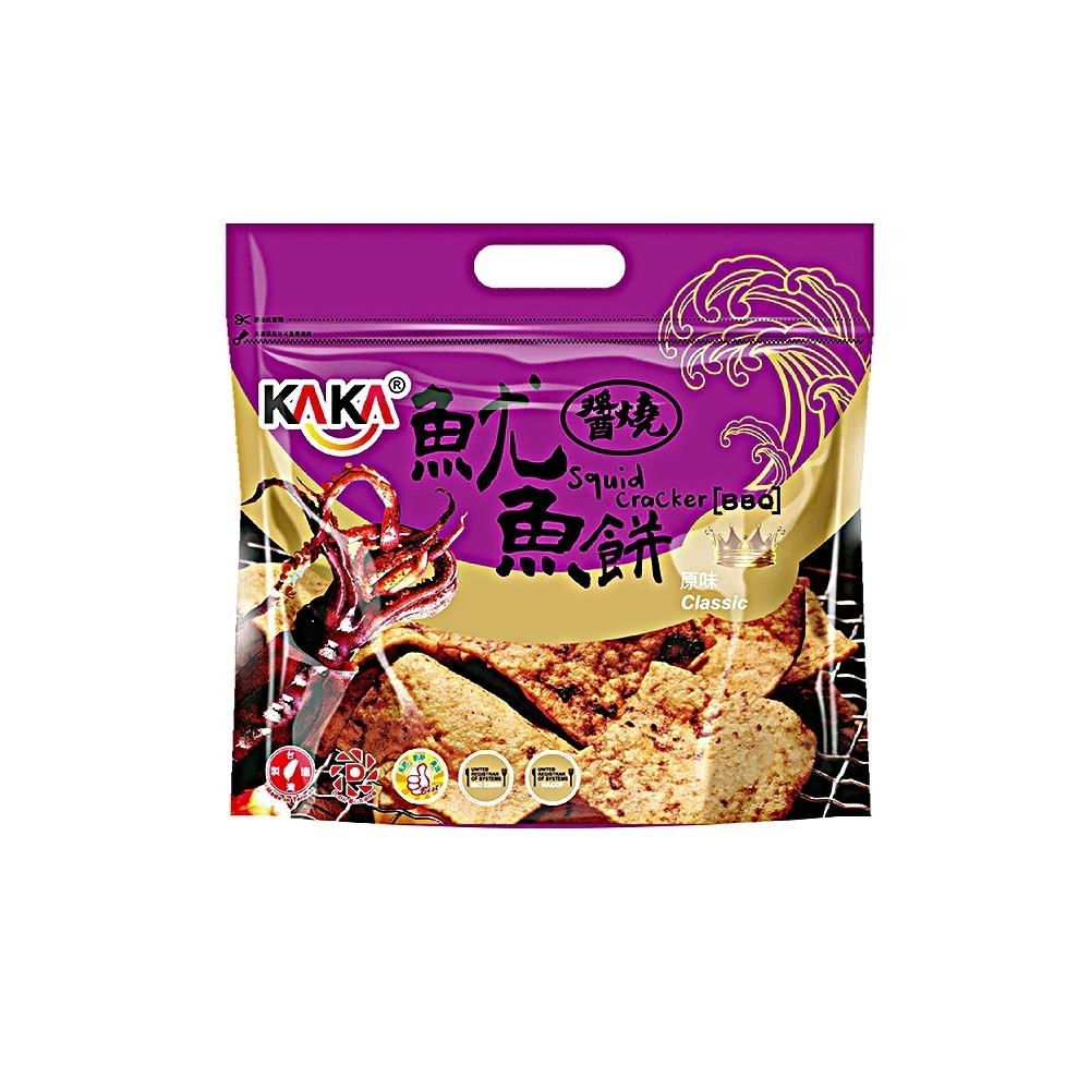 KAKA 醬燒魷魚餅 120g 原味｜八道工法 酥香零食 海鮮餅乾 捷羚商行-細節圖2