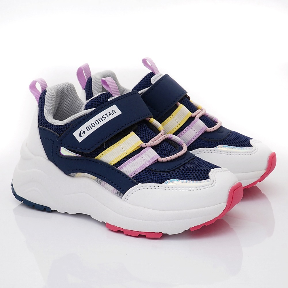 【日本月星Moonstar機能童鞋】微增高運動鞋 /2E輕量C326系列/深藍(中大童段)17-23cm-細節圖2