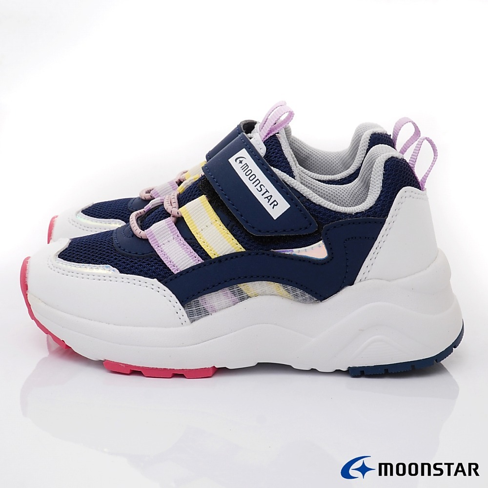 【日本月星Moonstar機能童鞋】微增高運動鞋 /2E輕量C326系列/深藍(中大童段)17-23cm-細節圖3