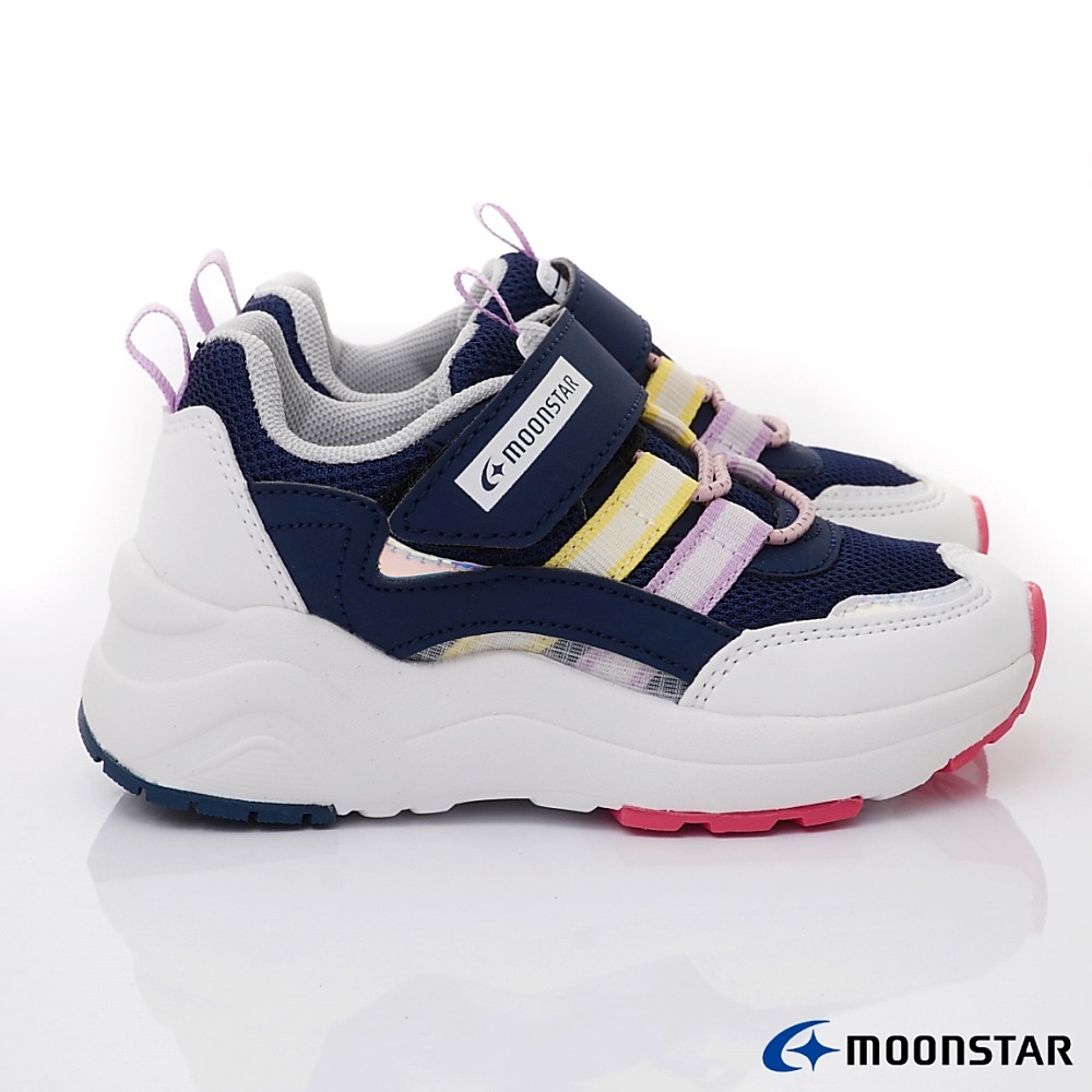 【日本月星Moonstar機能童鞋】微增高運動鞋 /2E輕量C326系列/深藍(中大童段)17-23cm-細節圖4
