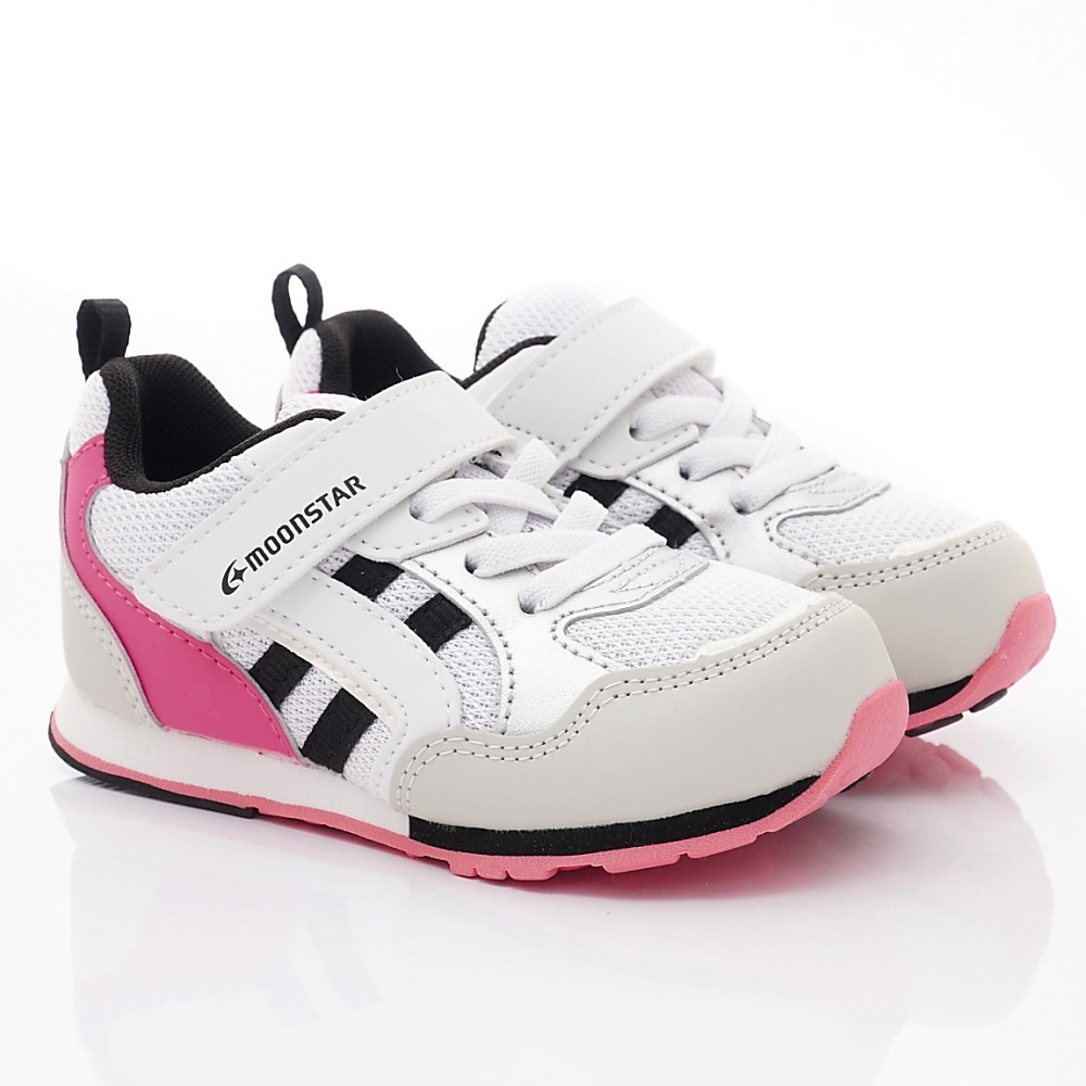 【日本月星Moonstar機能童鞋】中童運動系列 /2E穩定2956黑粉(中小童段)15-21cm-細節圖2