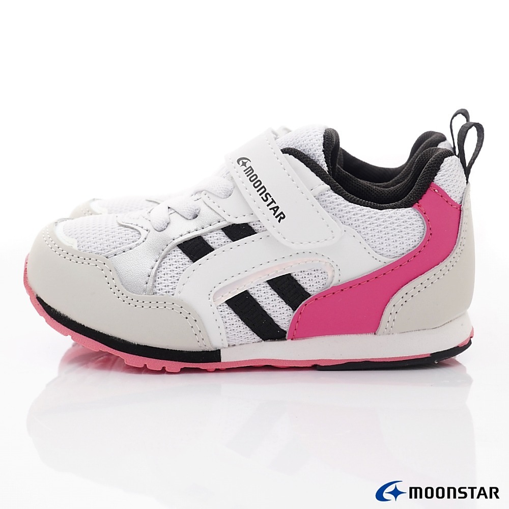 【日本月星Moonstar機能童鞋】中童運動系列 /2E穩定2956黑粉(中小童段)15-21cm-細節圖3