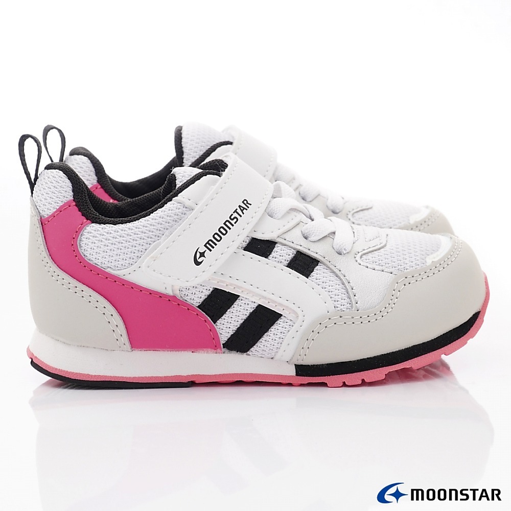 【日本月星Moonstar機能童鞋】中童運動系列 /2E穩定2956黑粉(中小童段)15-21cm-細節圖4