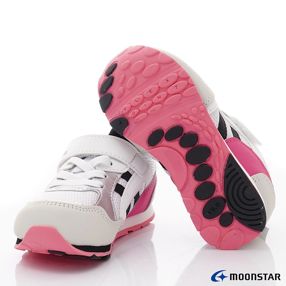 【日本月星Moonstar機能童鞋】中童運動系列 /2E穩定2956黑粉(中小童段)15-21cm-細節圖7