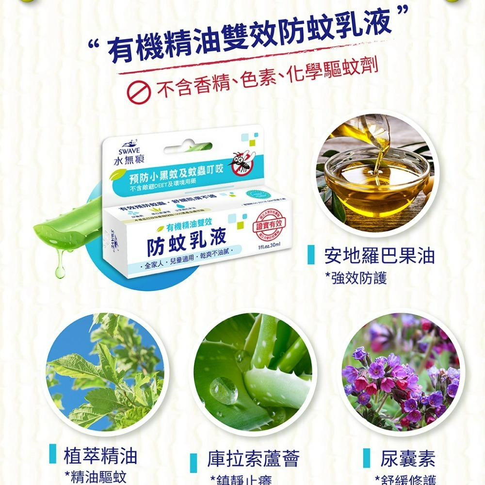 【SWAVE水無痕】有機精油雙效防蚊乳液 | 防蚊主成分(PMD) | 1瓶、3瓶、5瓶-細節圖4