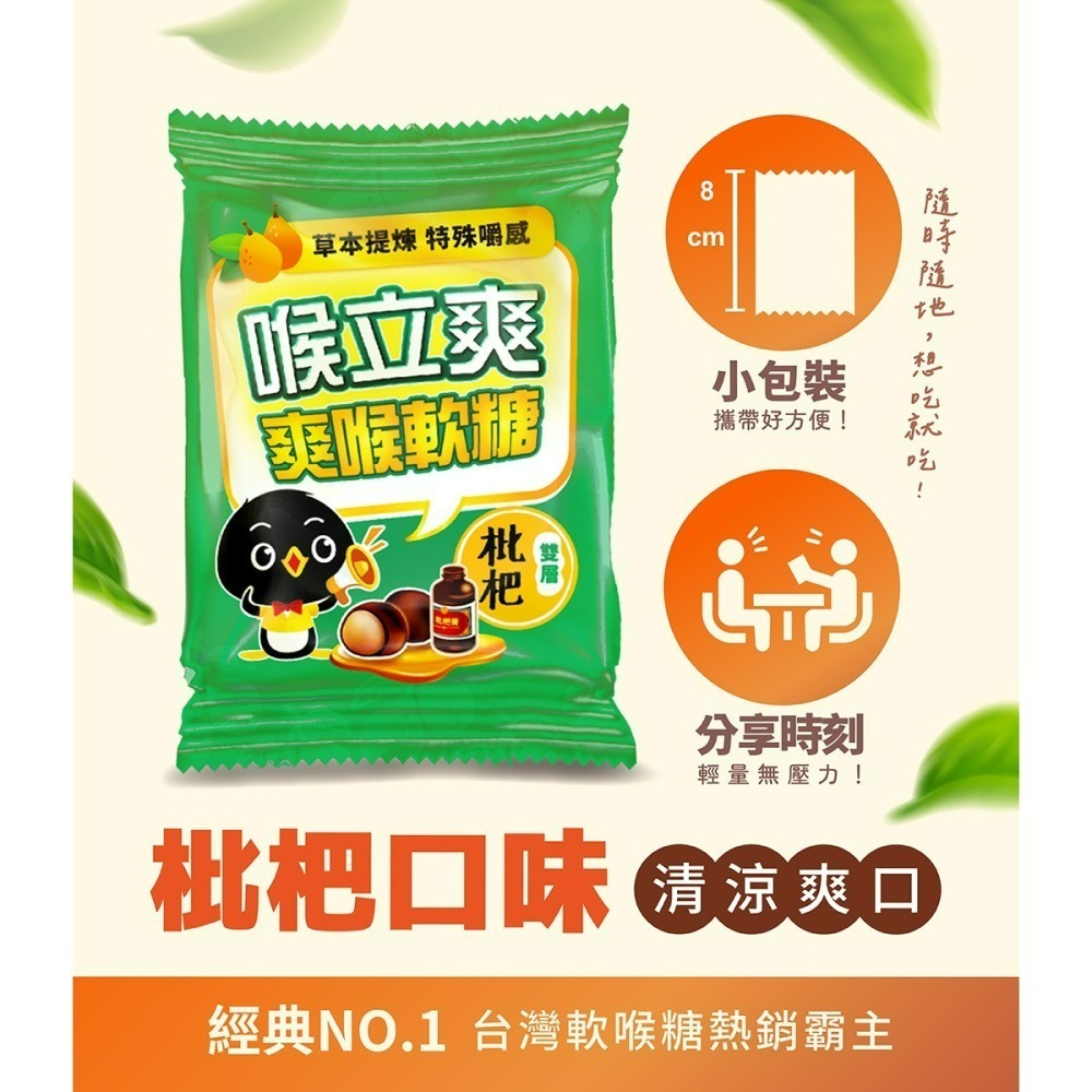 【喉立爽】爽喉軟糖_mini隨手包 枇杷口味 12.5g/包-細節圖6