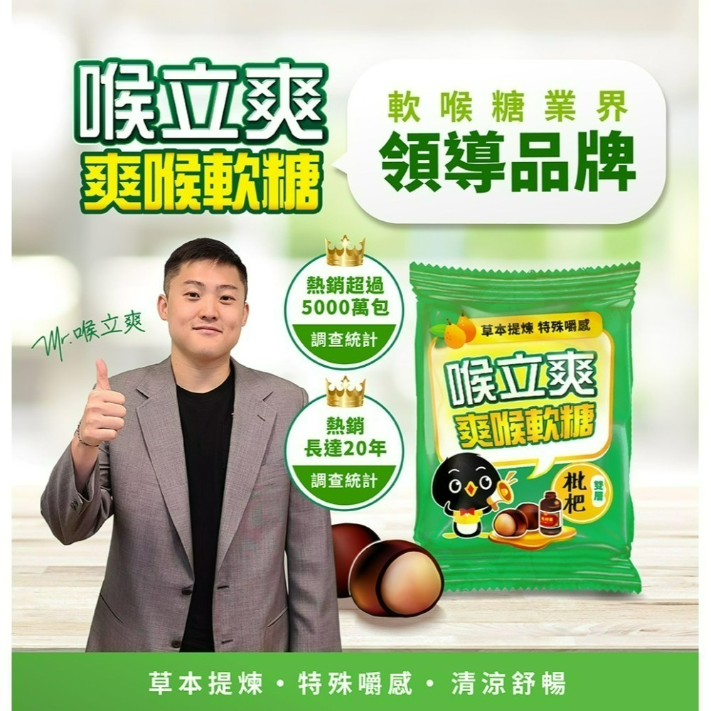 【喉立爽】爽喉軟糖_mini隨手包 枇杷口味 12.5g/包-細節圖2