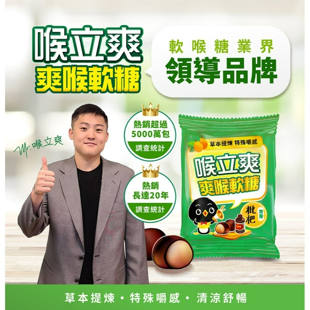 【喉立爽】爽喉軟糖_mini隨手包 枇杷口味 1盒、3盒-細節圖4