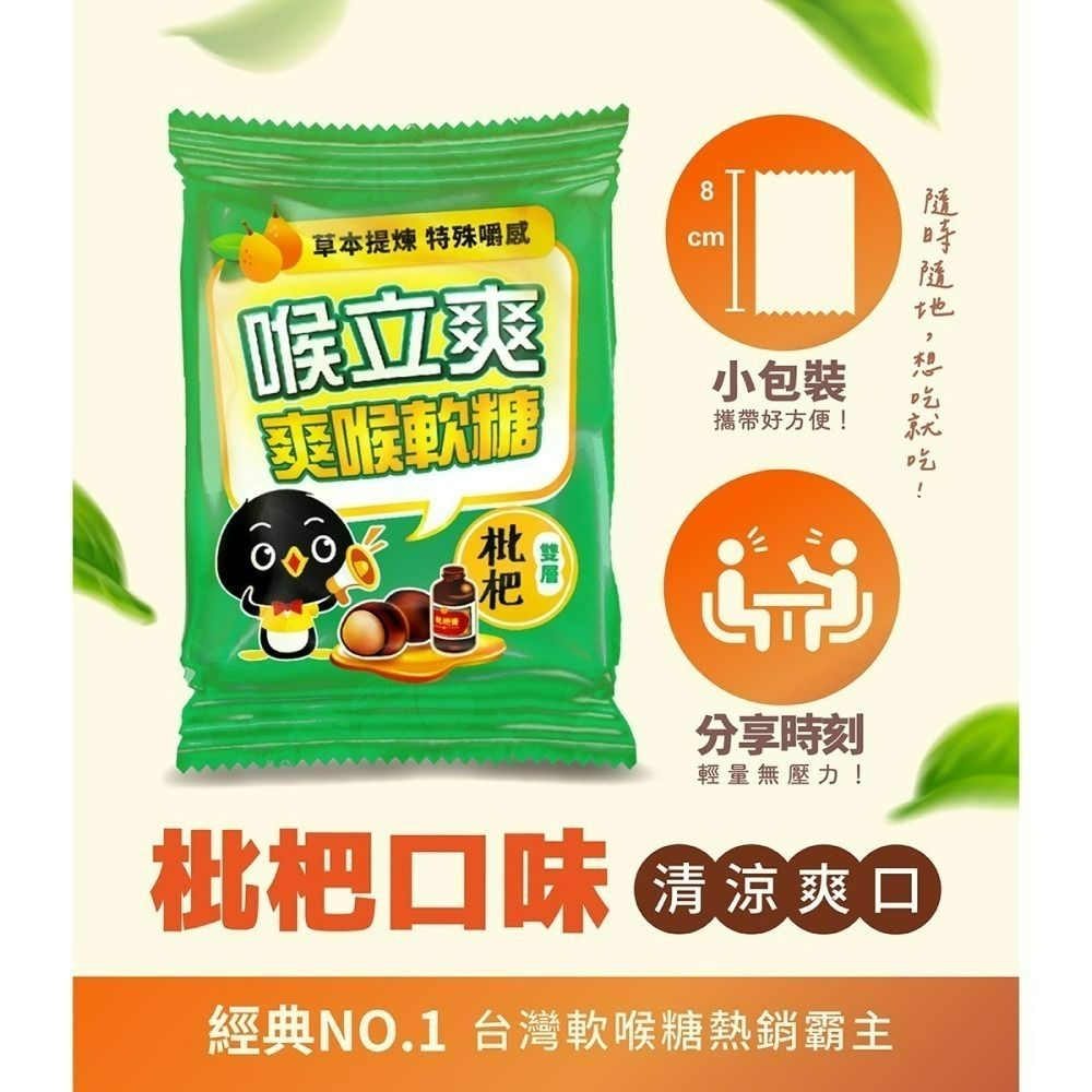 【喉立爽】爽喉軟糖_mini隨手包 枇杷口味 1盒、3盒-細節圖8