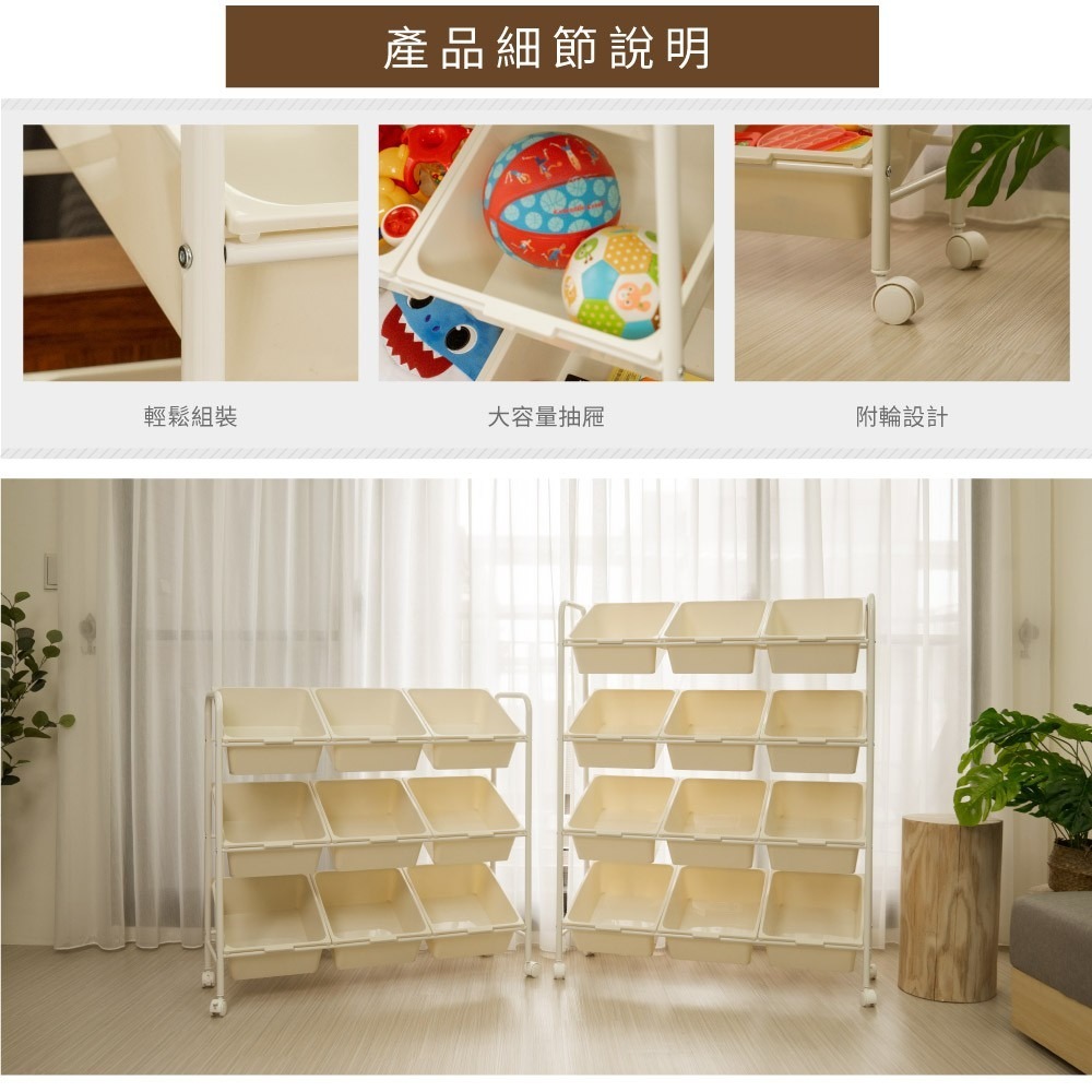 【ikloo】無印純白12格玩具車-細節圖6