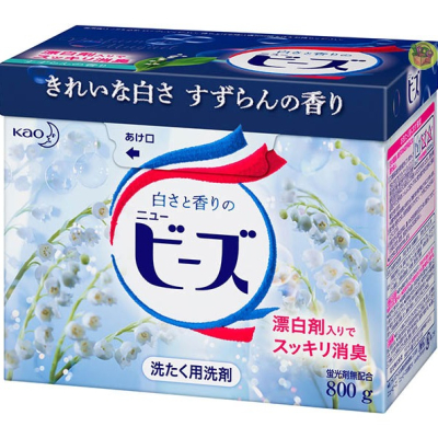 【JPGO】日本製 kao花王 含漂白成分洗衣粉 鈴蘭清香 800g (超取上限4盒)