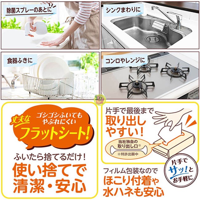 【JPGO】日本製 大王 elleair 抽取式廚房清潔紙巾 200抽-細節圖2