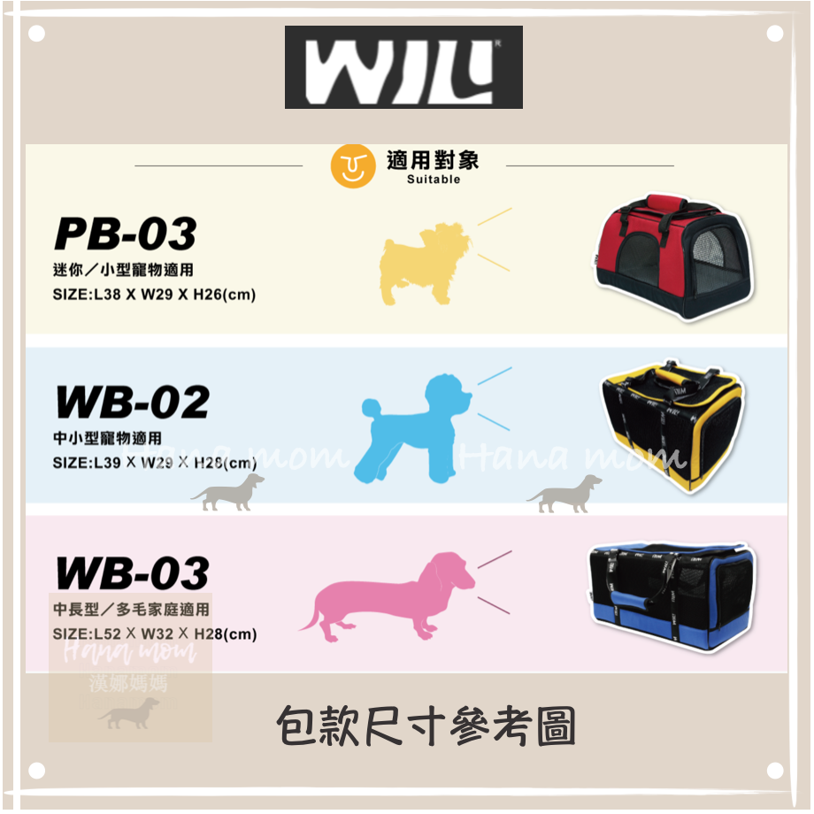 WILL南宏  WB-03 WB03輕量透氣提籠｜外出包｜臘腸包｜臘腸 法鬥 科基［超透氣寵物包，5種顏色］-細節圖4