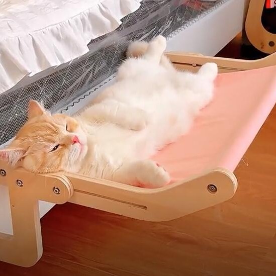 🔥在台現貨.附發票.快速出貨🔥貓掛床免鑽牆 免打洞吸盤 床邊 貓吊床窗戶窗邊 寵物床 貓跳台懸掛式貓床喵乎汪也-細節圖8