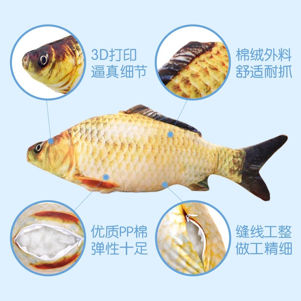 🔥在台現貨.附發票.快速出貨🔥貓玩具3D仿魚貓抱枕 魚抱枕貓咪玩具 貓抱枕 貓草抱枕 薄荷抱枕 小丑魚秋刀魚 貓草抱-細節圖5