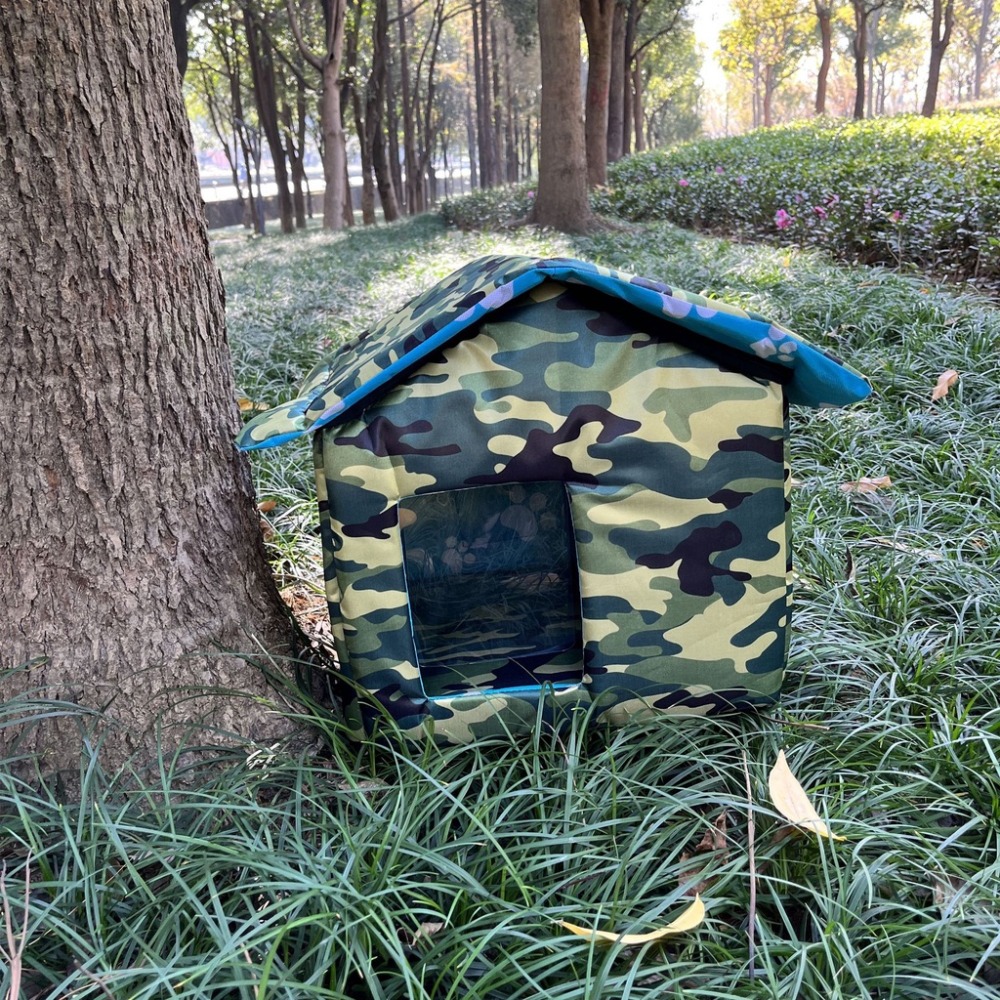 🔥台灣發貨🔥浪浪流浪窩户外貓窩折疊睡窩貓房子狗房狗窩防水防雨防風帶門廉擋風保暖室外室內封閉式防寒-細節圖4