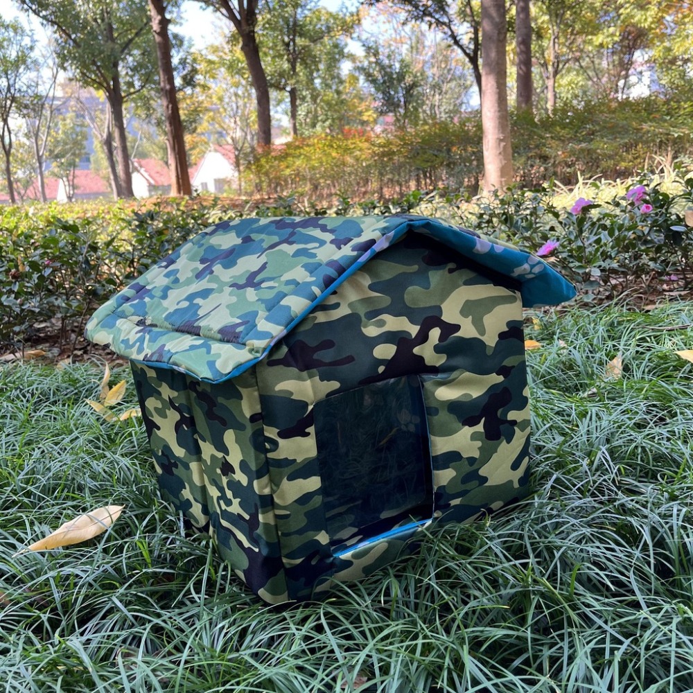 🔥台灣發貨🔥浪浪流浪窩户外貓窩折疊睡窩貓房子狗房狗窩防水防雨防風帶門廉擋風保暖室外室內封閉式防寒-細節圖5