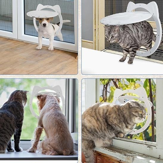 🔥在台現貨🔥寵物出入門 貓狗自由進出紗窗門 貓門 寵物門 寵物活動門 狗門 貓洞 狗洞 自由出入陽台房間紗窗貓洞門-細節圖4