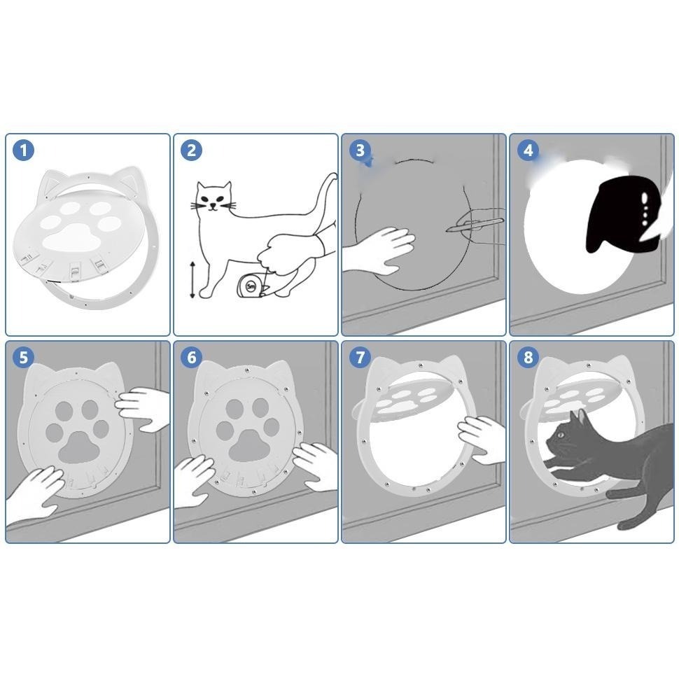 🔥在台現貨🔥寵物出入門 貓狗自由進出紗窗門 貓門 寵物門 寵物活動門 狗門 貓洞 狗洞 自由出入陽台房間紗窗貓洞門-細節圖7