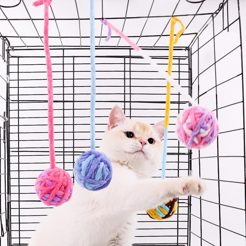 🔥在台現貨.附發票.快速出貨🔥貓咪長尾鈴鐺毛線球/升級版鈴鐺長尾毛球 /貓咪玩具  逗貓玩具 逗貓球 鈴鐺球-細節圖4