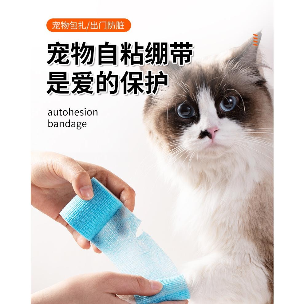 🔥在台現貨.附發票.快速出貨🔥彈力自黏繃帶5cm*4.5m 溜狗神器 免髒腳 用完即丟 彈性繃帶 寵物自黏防磨繃帶-細節圖2