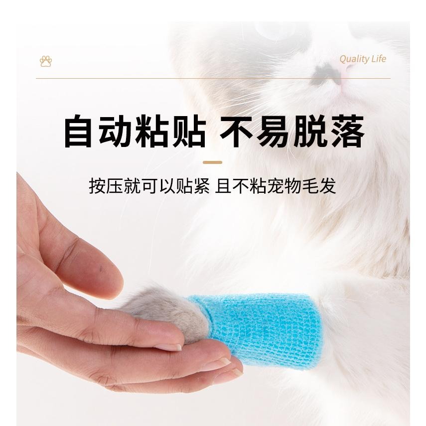 🔥在台現貨.附發票.快速出貨🔥彈力自黏繃帶5cm*4.5m 溜狗神器 免髒腳 用完即丟 彈性繃帶 寵物自黏防磨繃帶-細節圖3