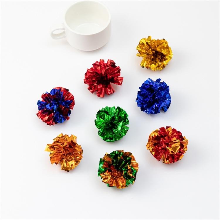 🔥在台現貨.附發票.快速出貨🔥彩色響紙玩具球 直徑5.5公分 貓玩具 逗貓玩具 響紙   紙糰 響紙糰【好物挖哇哇】-細節圖8