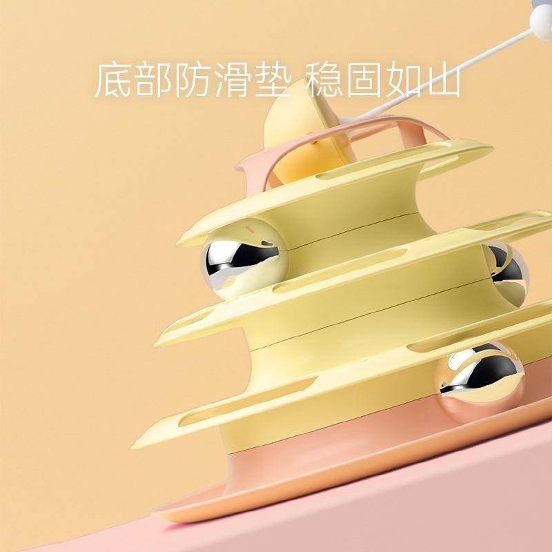 🔥在台現貨.附發票.快速出貨🔥貓咪三層軌道轉盤 貓咪不倒翁三層軌道球轉盤玩具 升級款轉盤玩具  貓咪玩具-細節圖6