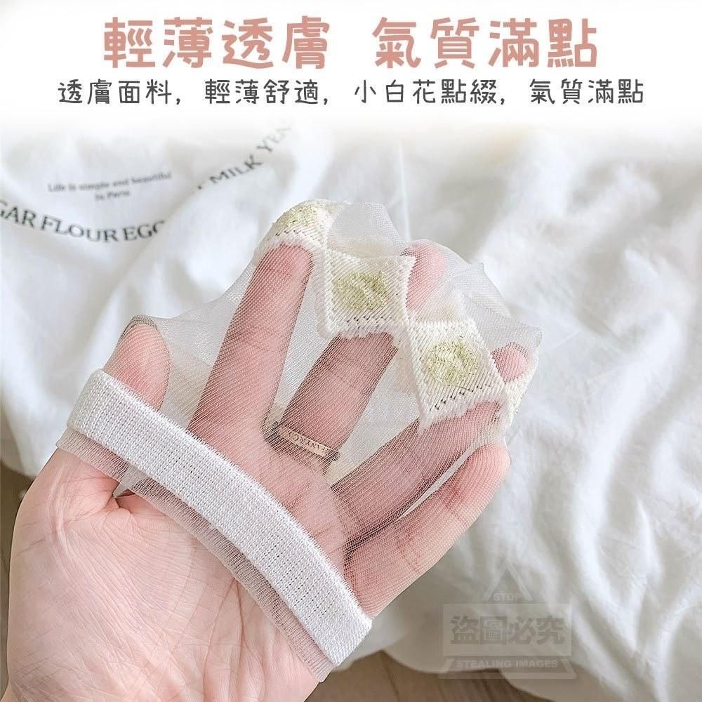 日系小白花輕薄透膚短襪-細節圖3