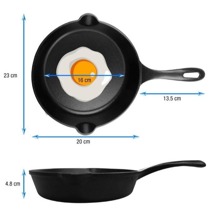 【哥倫比亞Victoria鑄鐵鍋 8吋平底鍋【美國Epicurious票選第一Lodge L5SK3同級-細節圖3