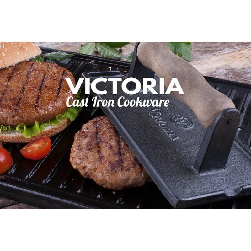 【哥倫比亞Victoria鑄鐵鍋 方型鑄鐵壓板/壓肉板【美國Epicurious票選第一Lodge LGP3同級-細節圖2