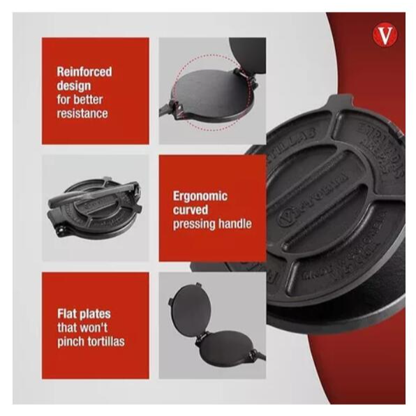【哥倫比亞Victoria鑄鐵墨西哥餅玉米餅壓模 壓餅機20公分【美國Epicurious票選第一Tortilla-細節圖4