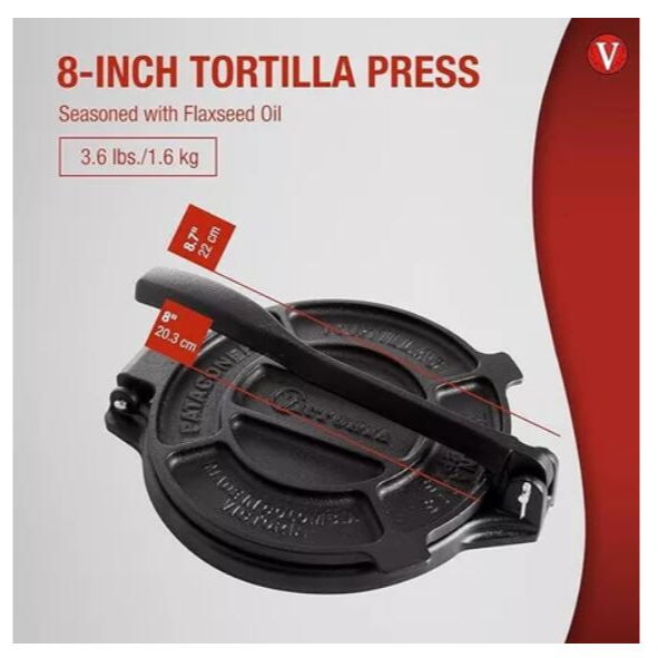 【哥倫比亞Victoria鑄鐵墨西哥餅玉米餅壓模 壓餅機20公分【美國Epicurious票選第一Tortilla-細節圖6