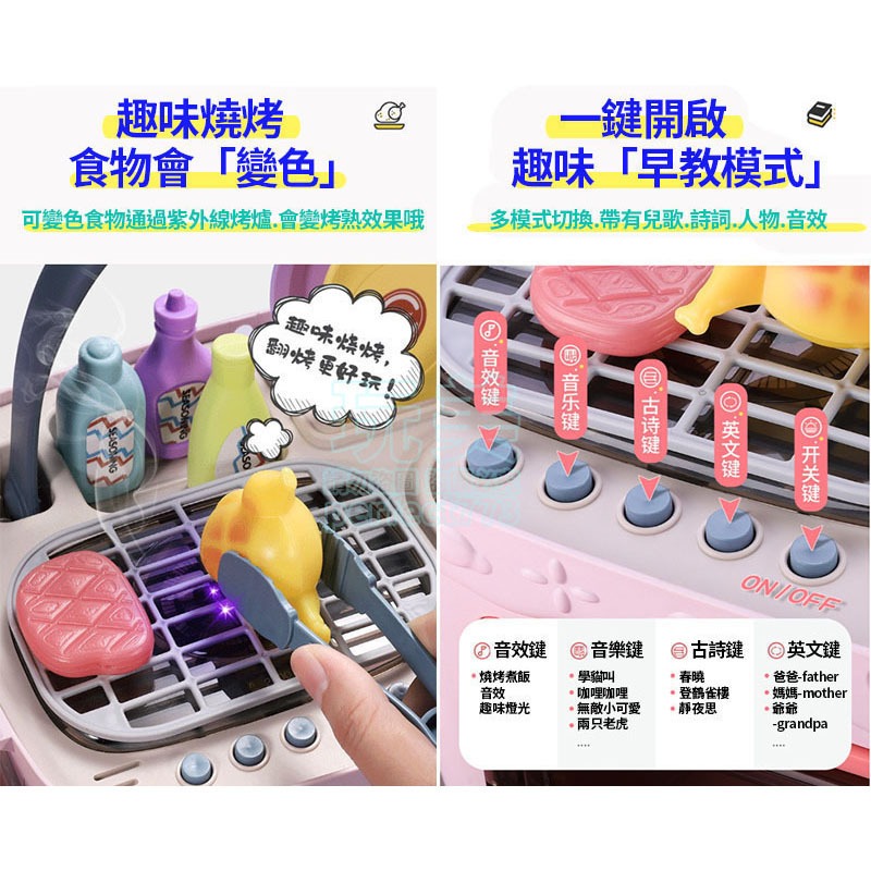 兒童玩具 迷你廚房 廚房玩具 食物變色 野餐玩具 迷你小廚房 家家酒 扮家家酒 烤肉玩具 廚房家家酒 玩美 77380-細節圖6