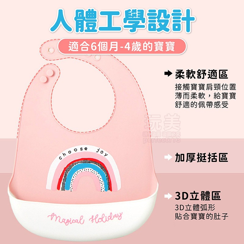 矽膠圍兜 寶寶圍兜兜 吃飯圍兜 防水圍兜 立體圍兜 卡通圍兜 可調節 防水 防油 用餐必備 玩美 77532-細節圖4