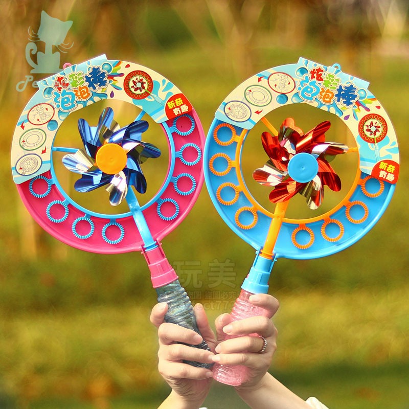 風車泡泡棒 吹泡泡 泡泡棒 風車泡泡 旋轉風車泡泡圈 戶外玩具 露營玩具 旋轉風車 兒童玩具 玩美 77639-細節圖3